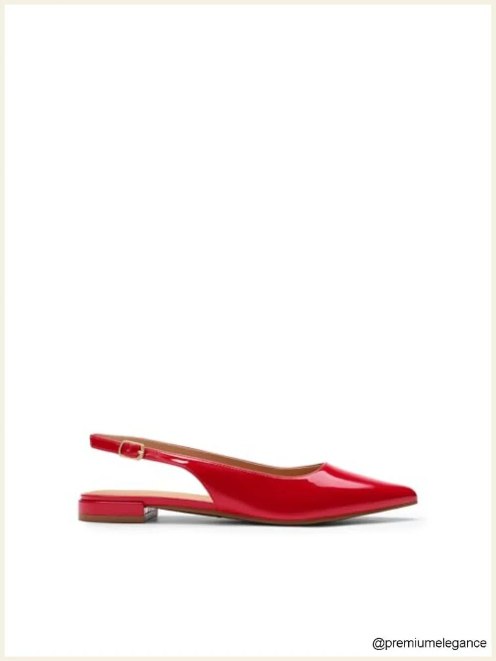 Adjustable Slingback Pointed Toe Ballet Flats with Buckle Strap, Dress Flats
